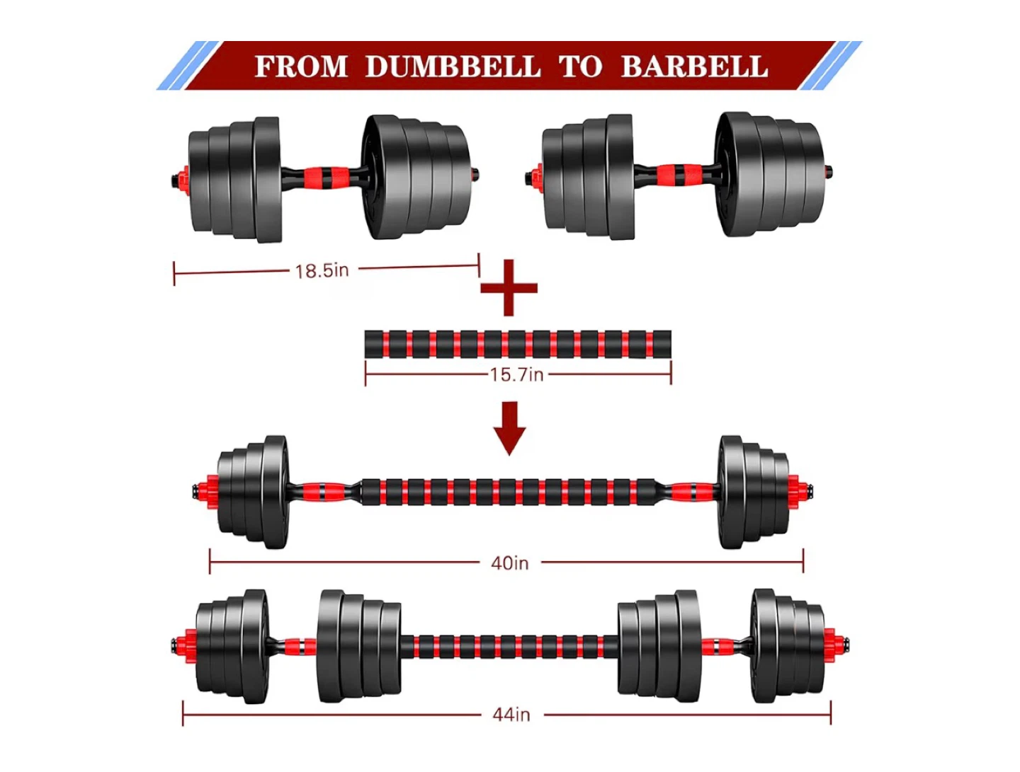 Adjustable Dumbbell and Barbell Set (60lbs/30kg) - photo 5