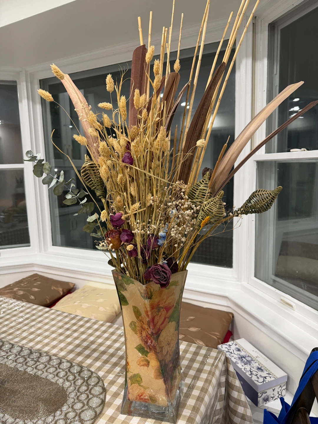 Beautiful Vintage Floral Vase (Dried Flowers  included) - photo 5