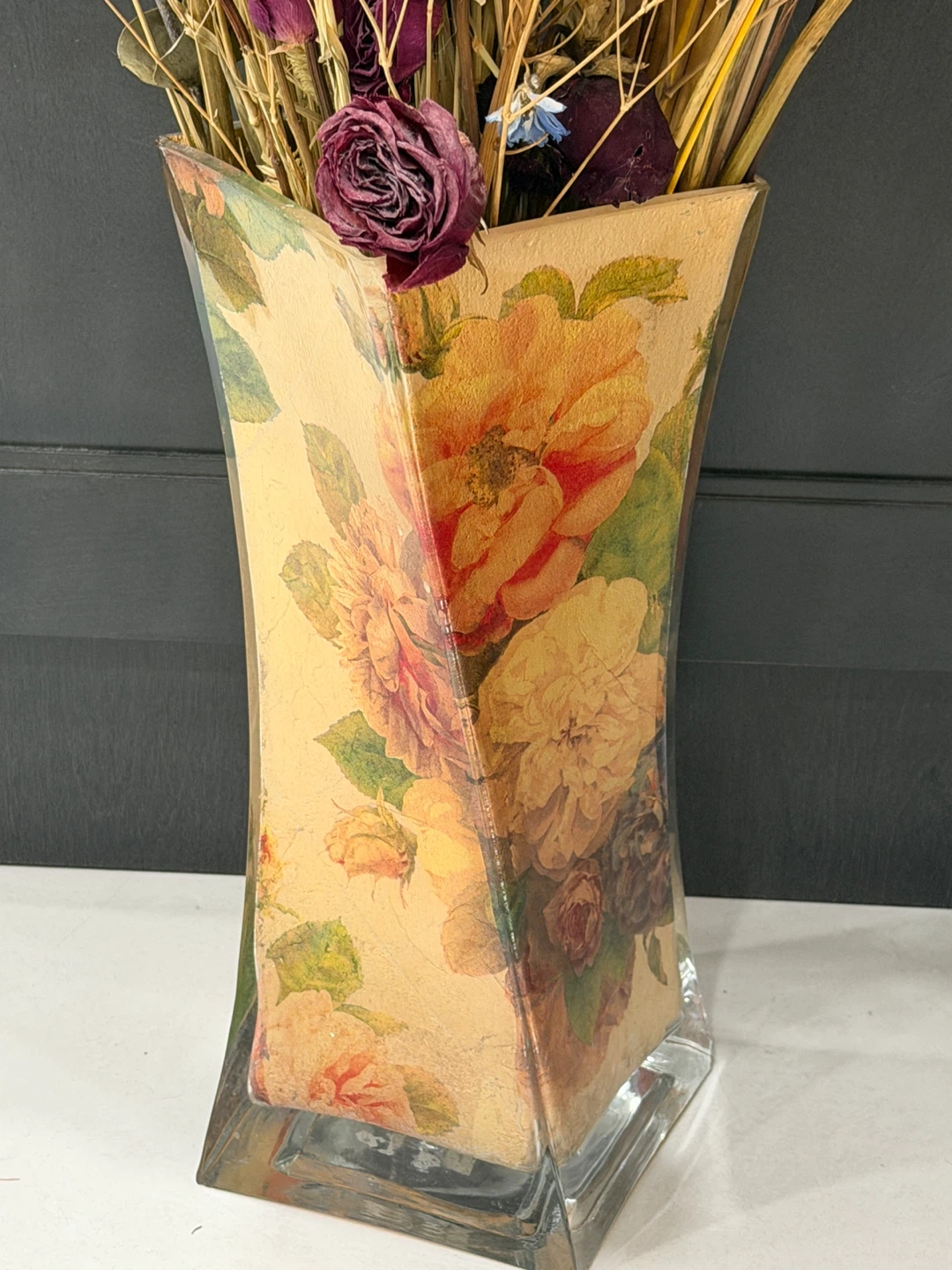 Beautiful Vintage Floral Vase (Dried Flowers  included) - photo 3