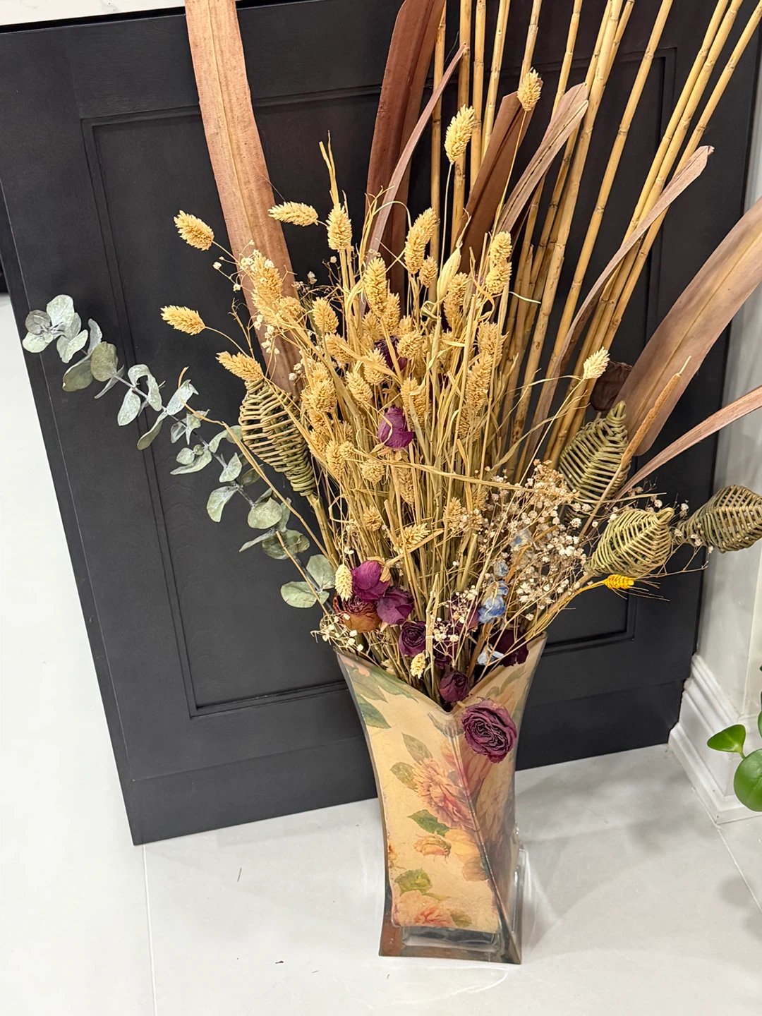 Beautiful Vintage Floral Vase (Dried Flowers  included) - photo 4