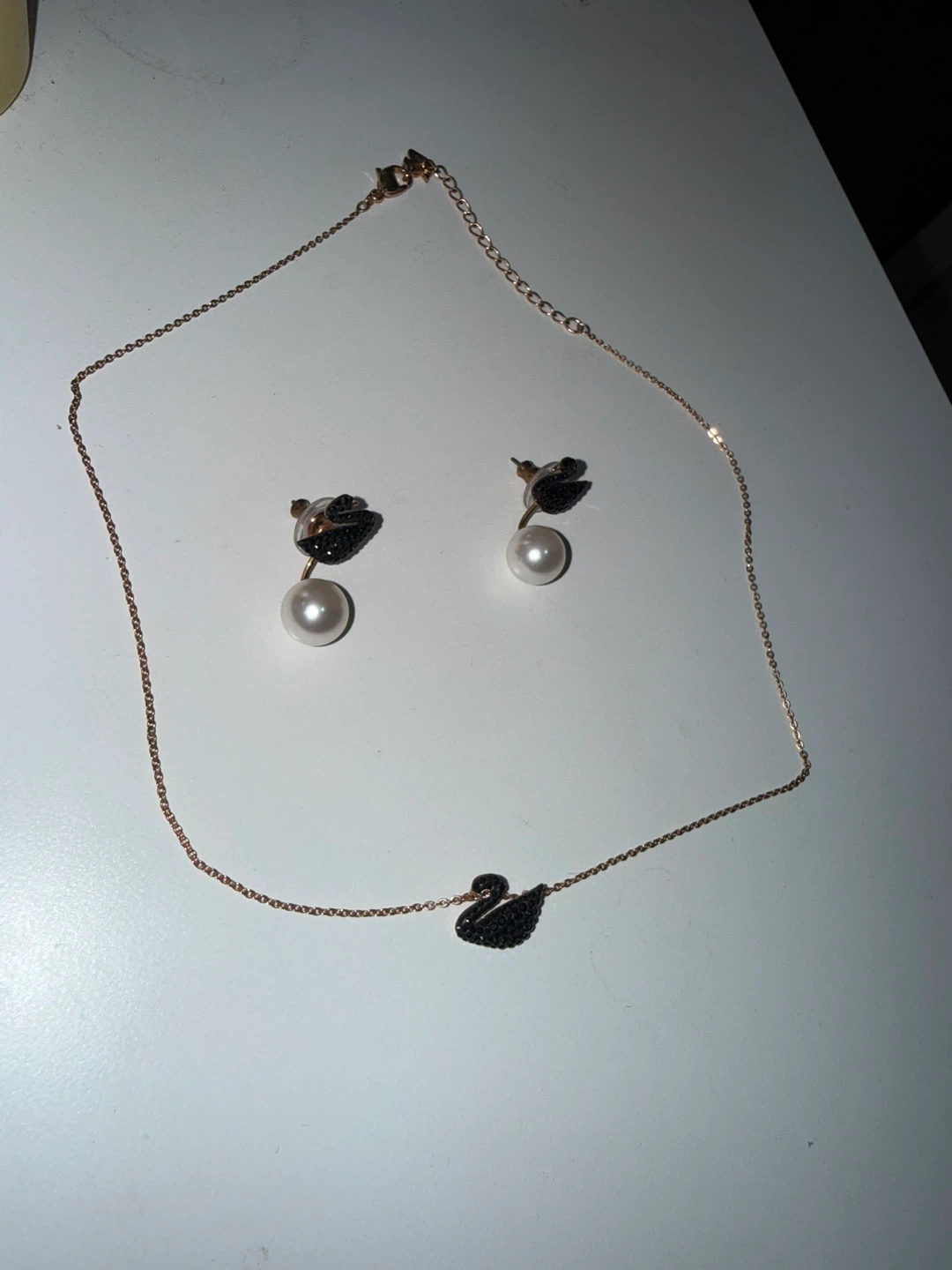 Swarovski Swan Necklace and Earrings Set