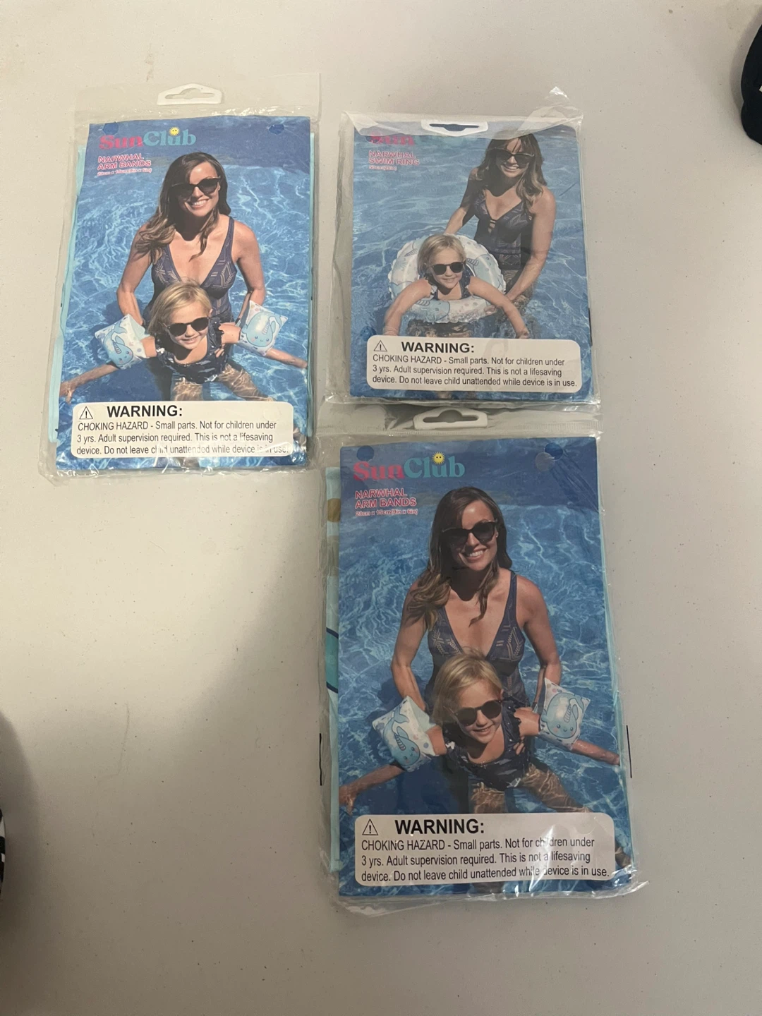 Sun Club Narwhal Arm Bands and Swim Ring Set