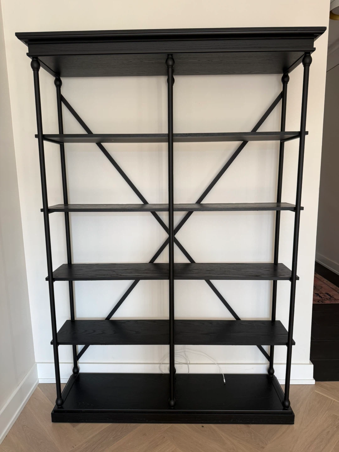 Black 5-Shelf Etagere Bookcase 56 x 83 x 14.5