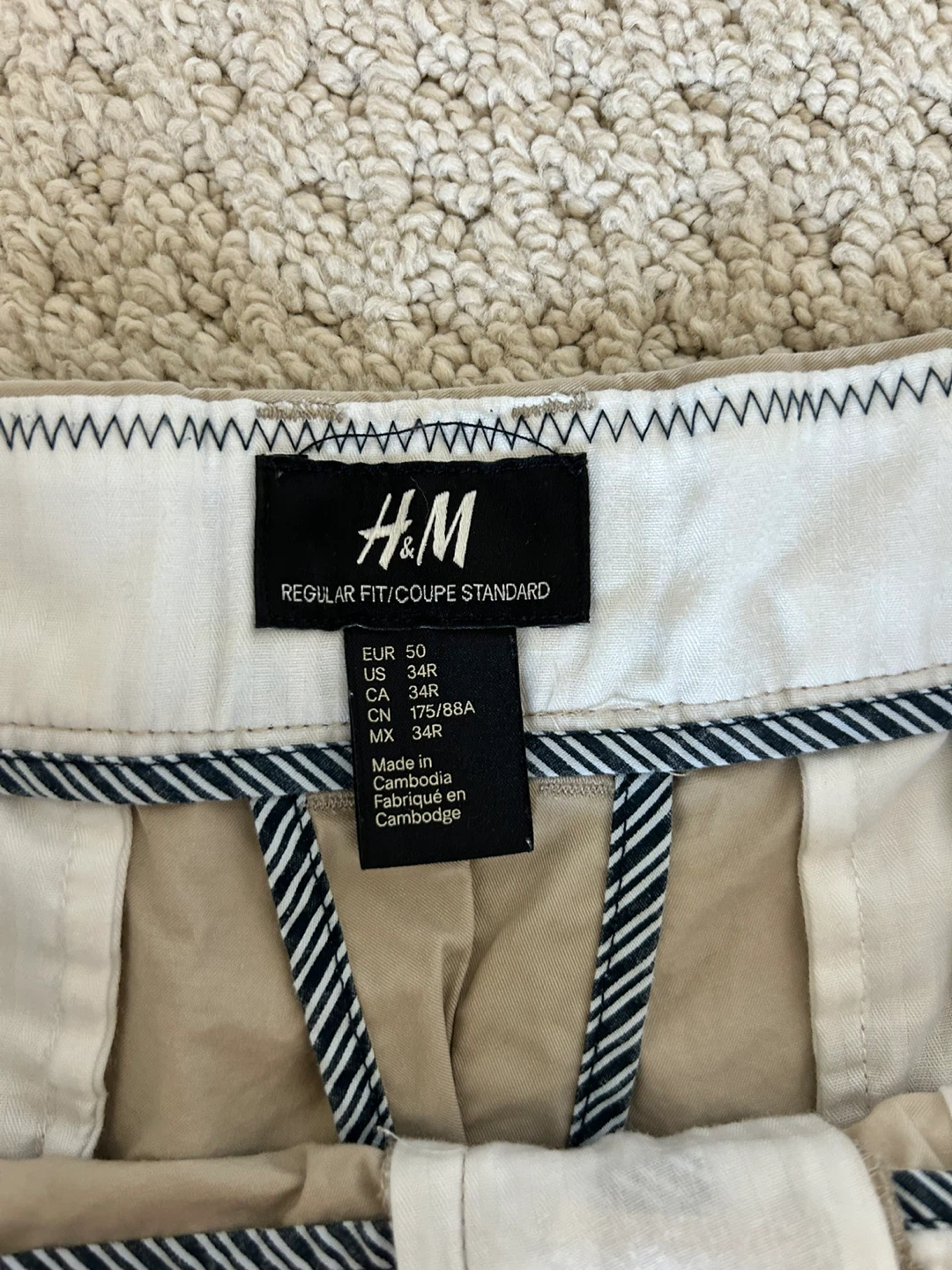H&M Men's Chino Shorts - Tan, Size 34R - photo 3