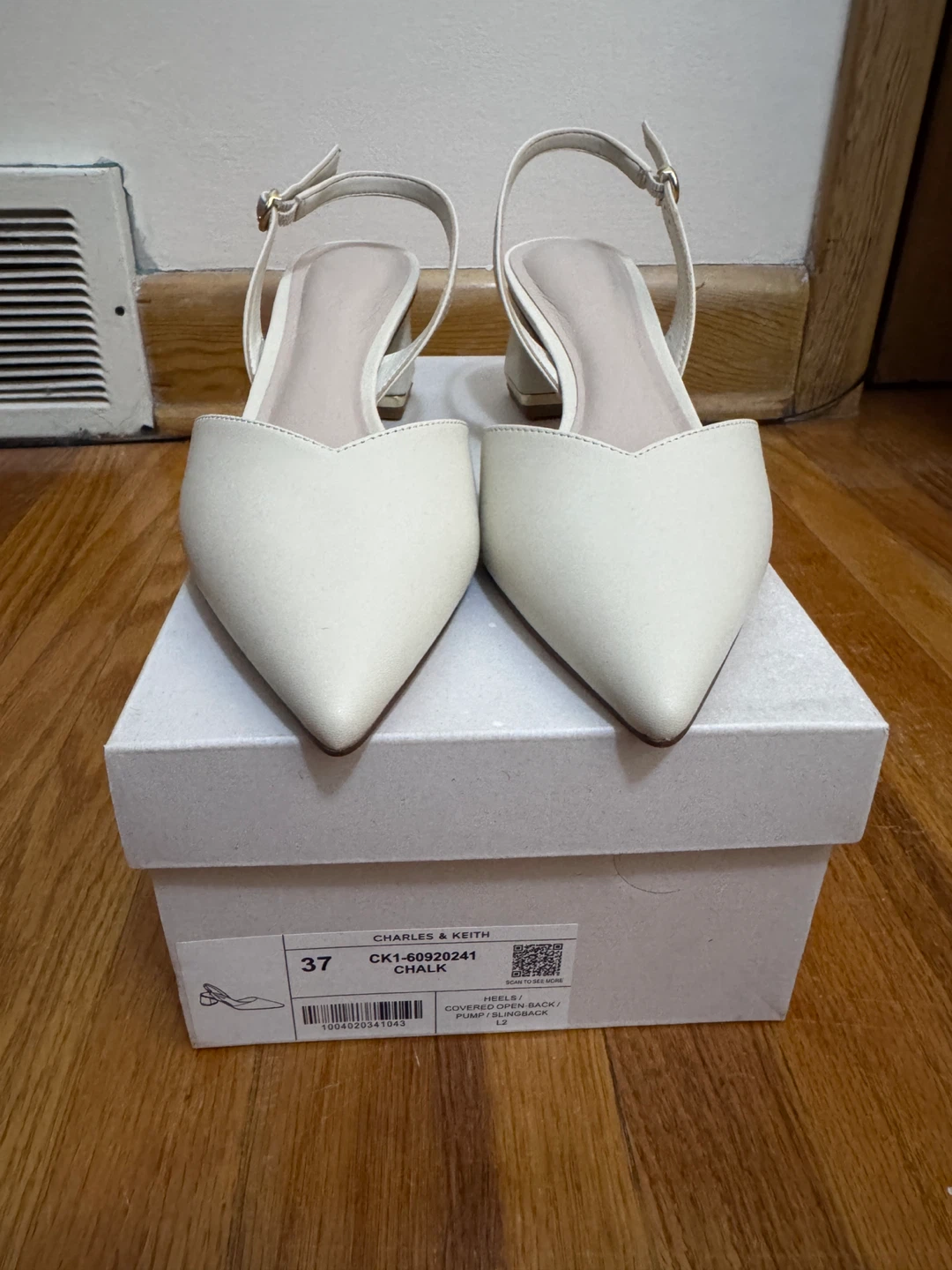 Charles & Keith Cream Slingback Heels - photo 3