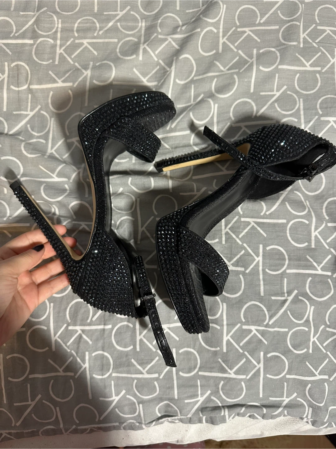 Michael Kors Black Embellished Platform Heels - photo 3