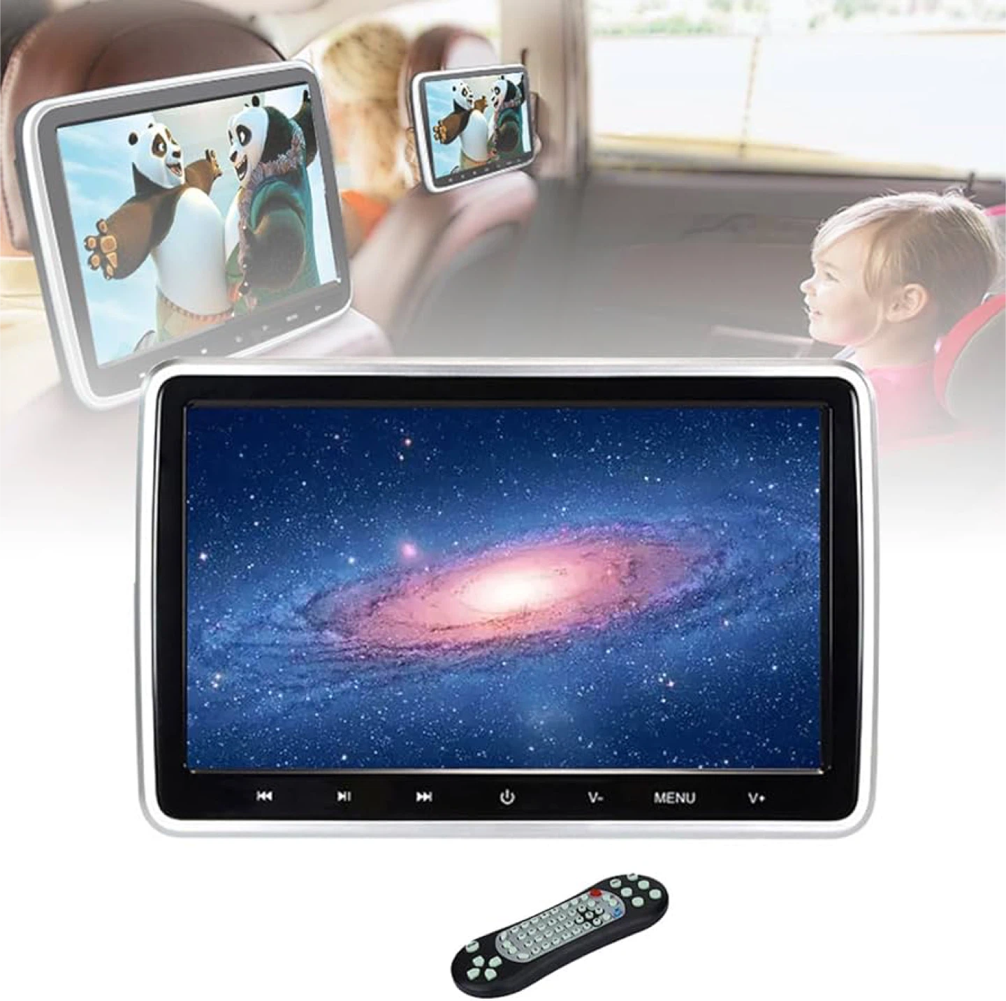 10.1 Inch Headrest Car DVD Player with Built-in Speakers