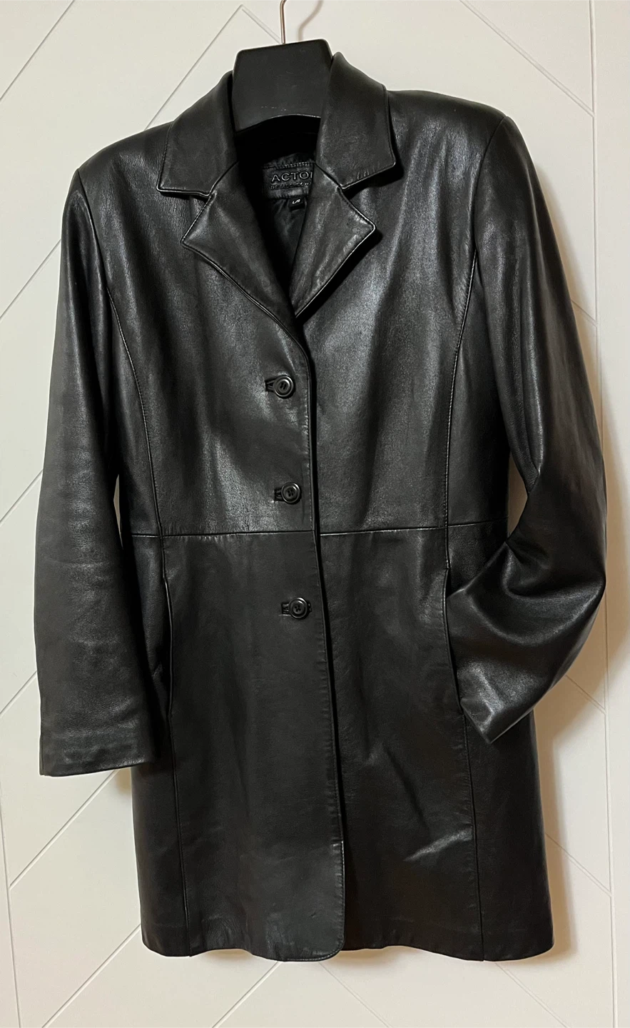 Acton Leather Coat Women Size L