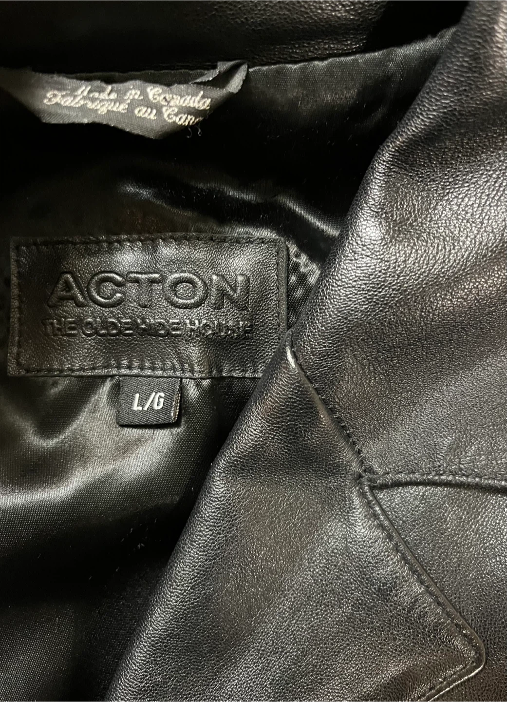 Acton Leather Coat Women Size L - photo 3