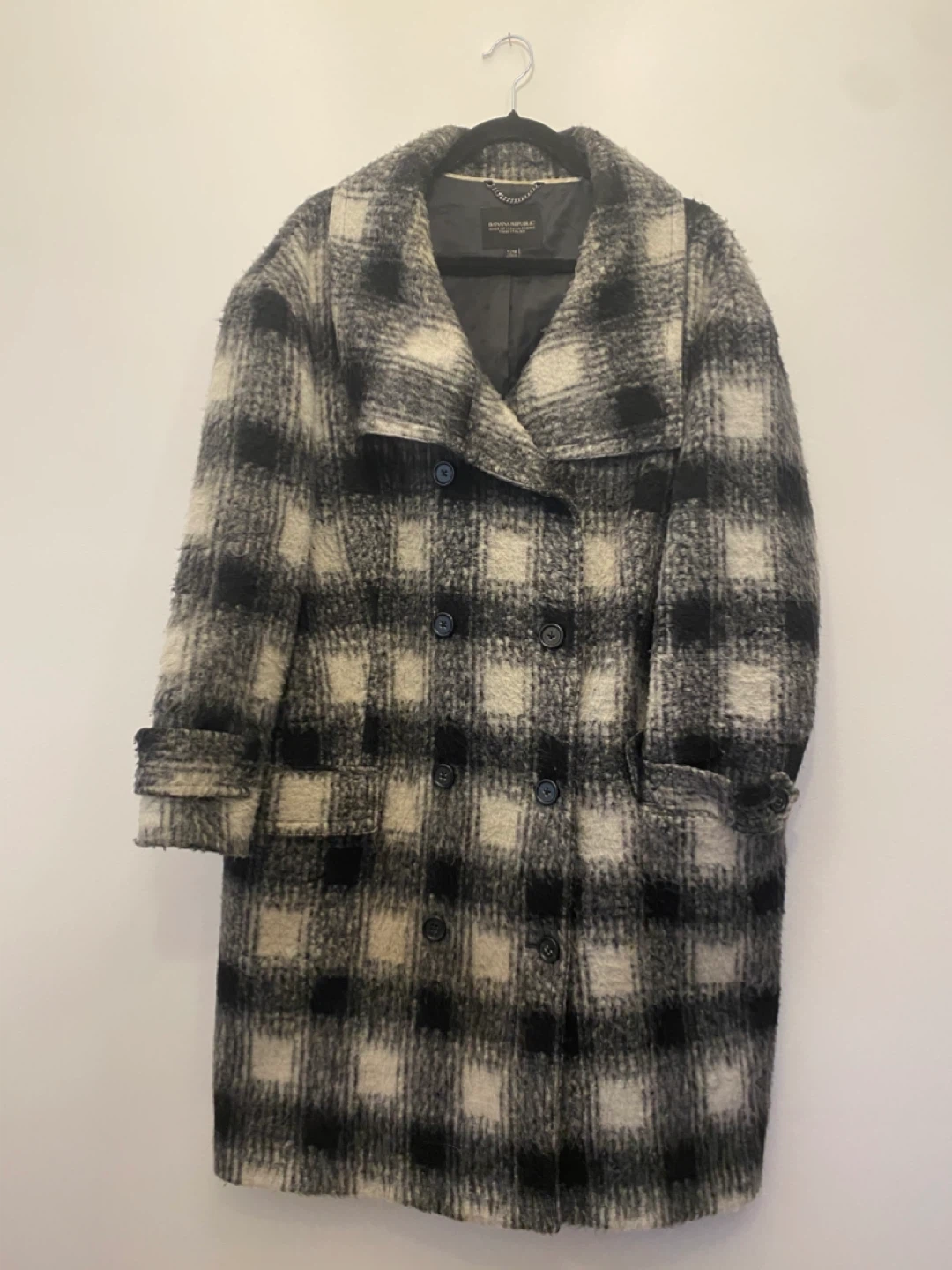 Banana Republic Plaid Wool Blend Coat L/G 🥕