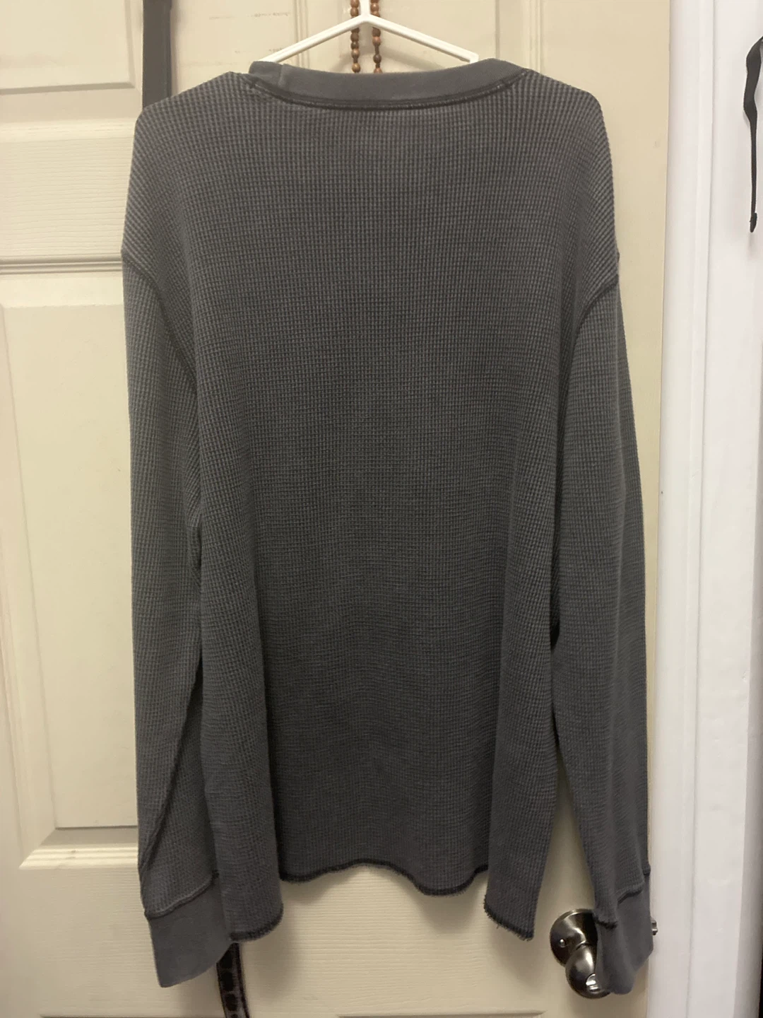 Hollister Men's Thermal Long Sleeve Shirt - Grey XL - photo 2