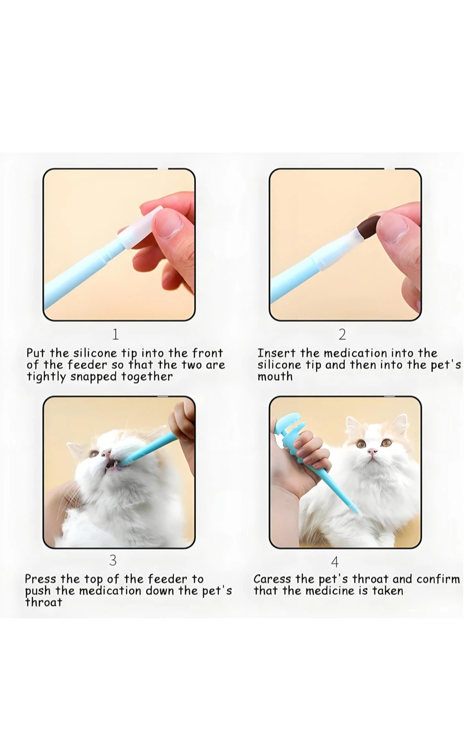 TAOZUA Pet Pill Shooter Dispenser with 2 Silicone Heads - photo 4