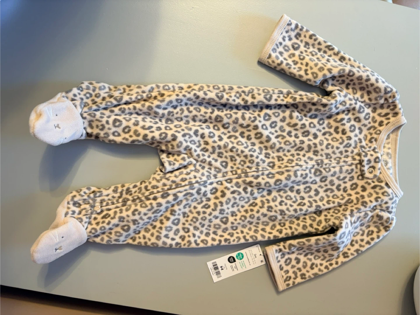 Carter's Footed Pajamas - Leopard Print - 3M