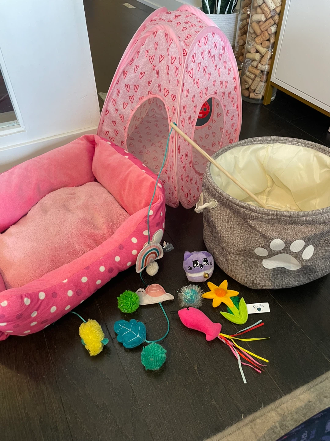 Cat Tent, Bed, Basket, and Toy Set