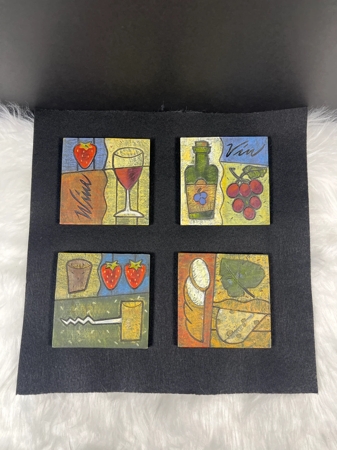 Set of 4 Wine & Fruit Coasters