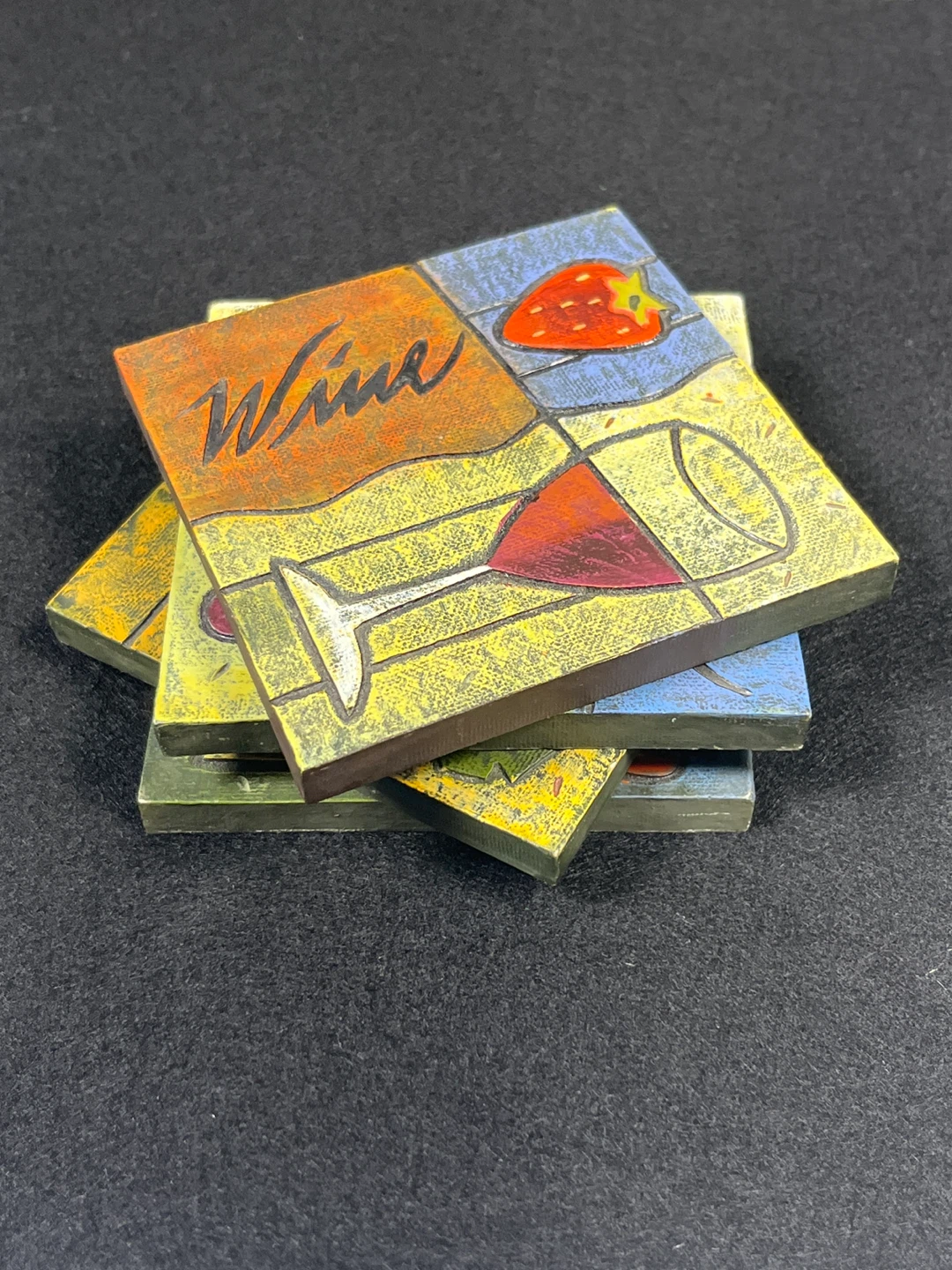 Set of 4 Wine & Fruit Coasters - photo 3