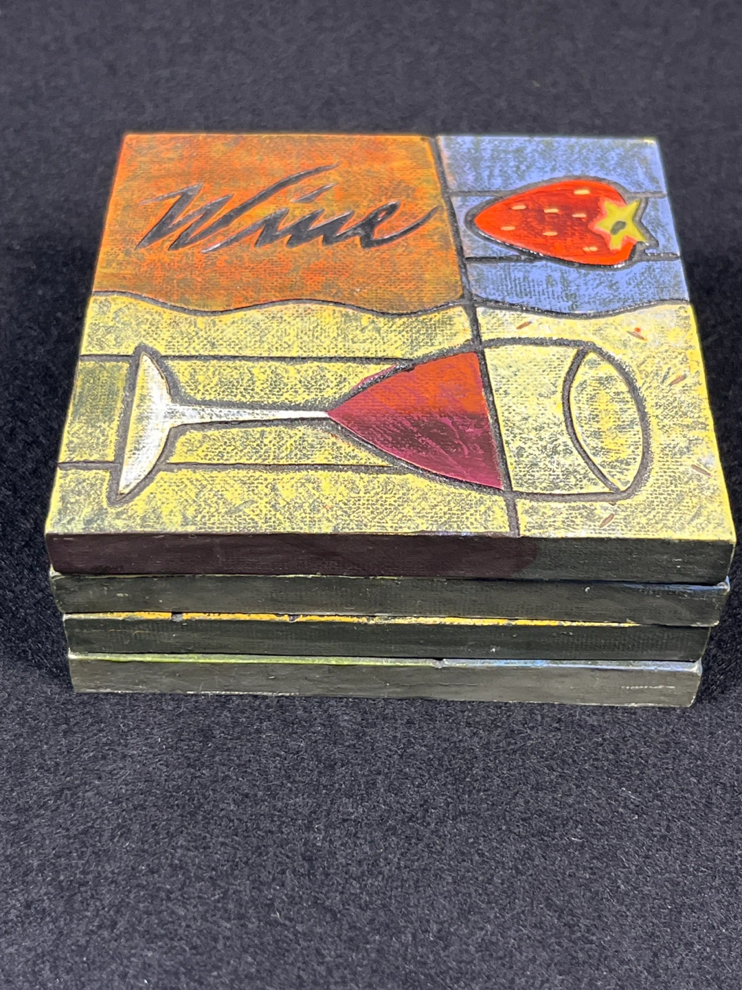 Set of 4 Wine & Fruit Coasters - photo 2