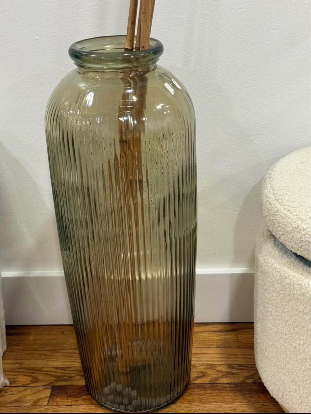 Tall Fluted Glass Vase - photo 3