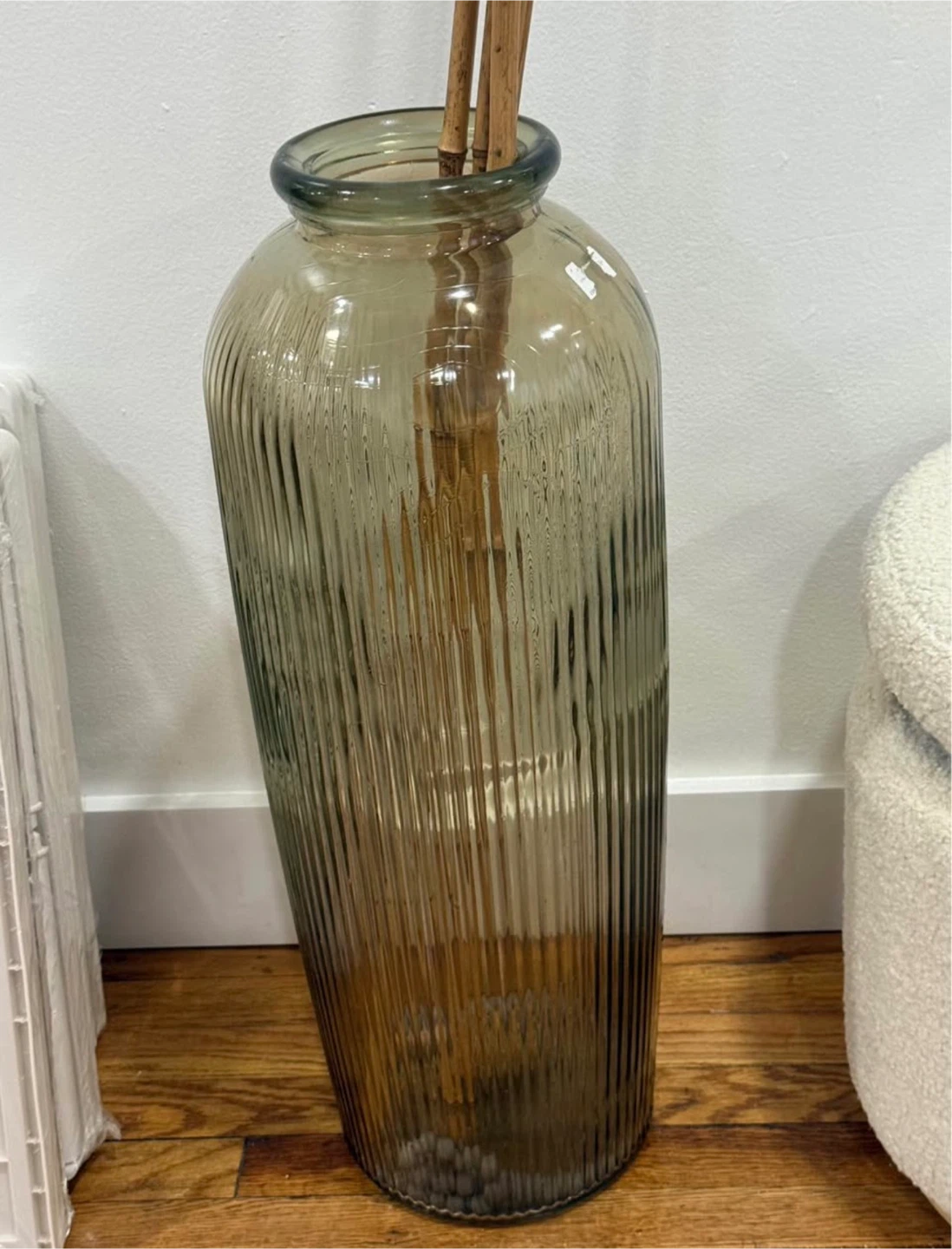 Tall Fluted Glass Vase - photo 2