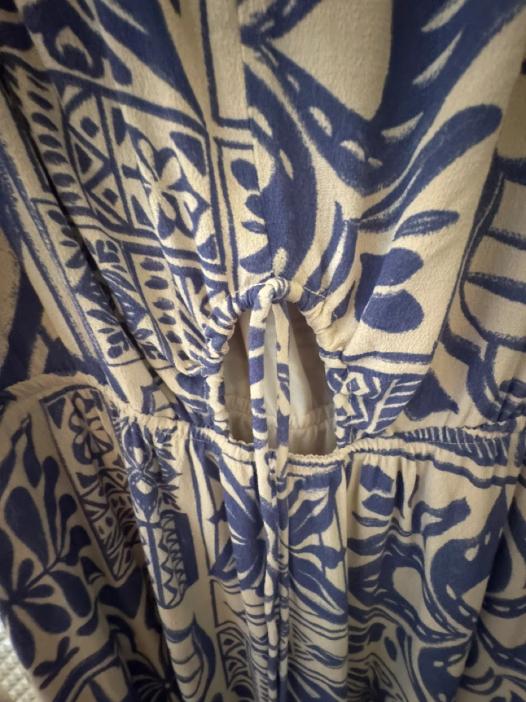 Reitmans Blue and Beige Patterned Midi Dress - photo 2