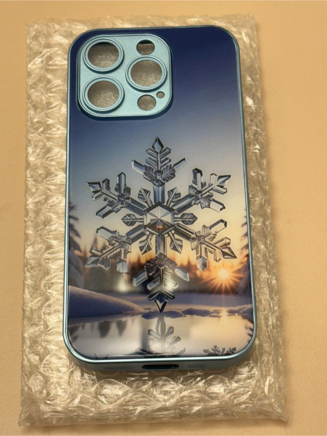 iPhone 15 Pro Phone Case with Snowflake Design