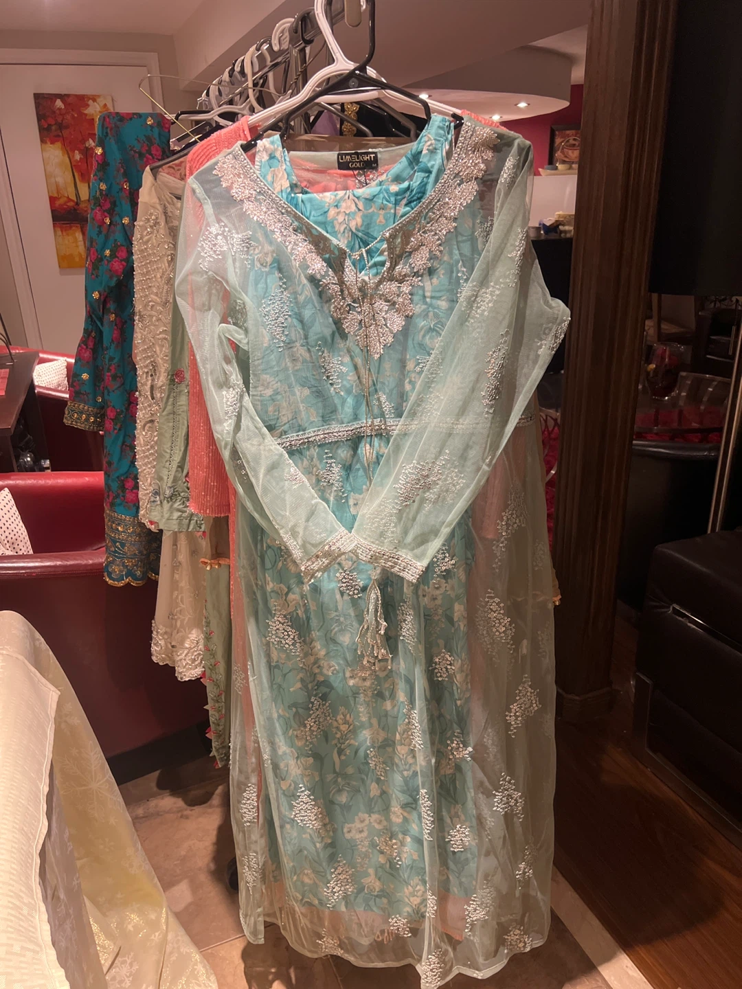 Limelight Gold Embroidered Teal Kurti