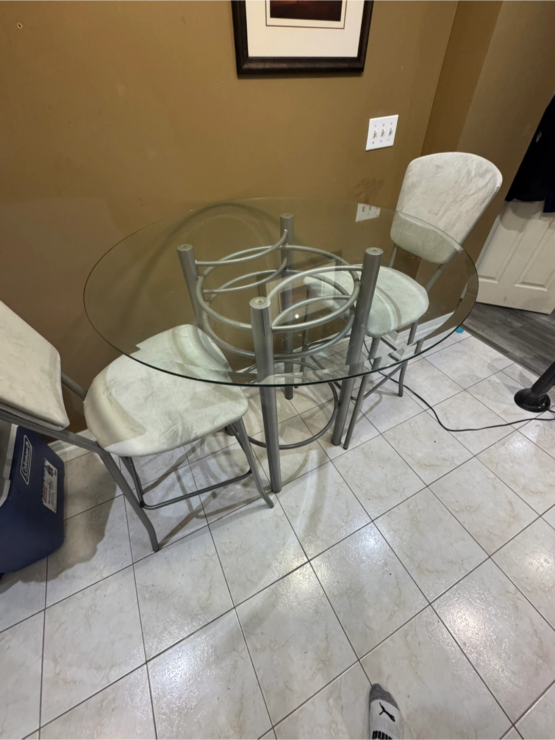 Glass Top Dining Table with 4 Chairs - photo 2