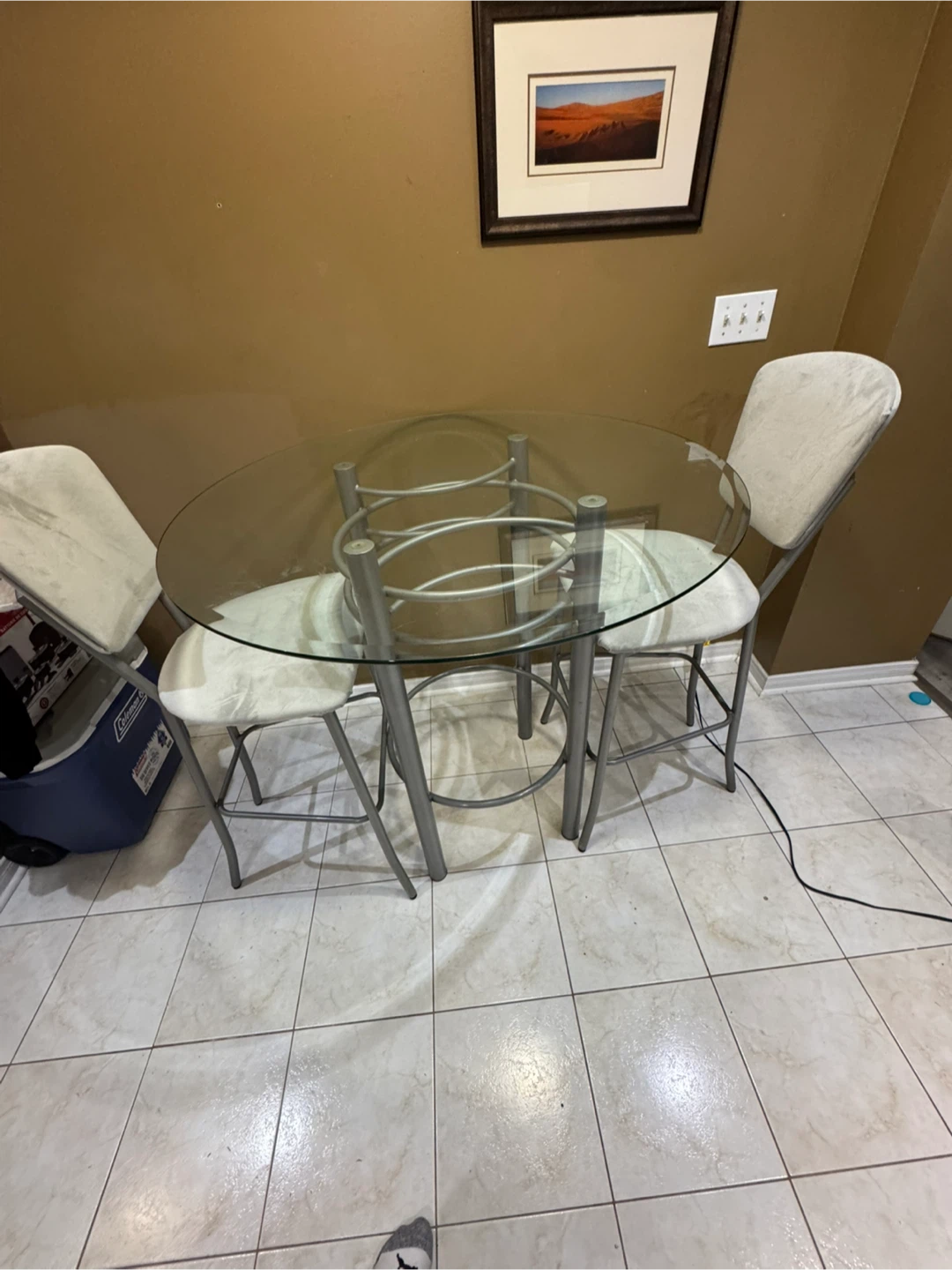Glass Top Dining Table with 4 Chairs - photo 3