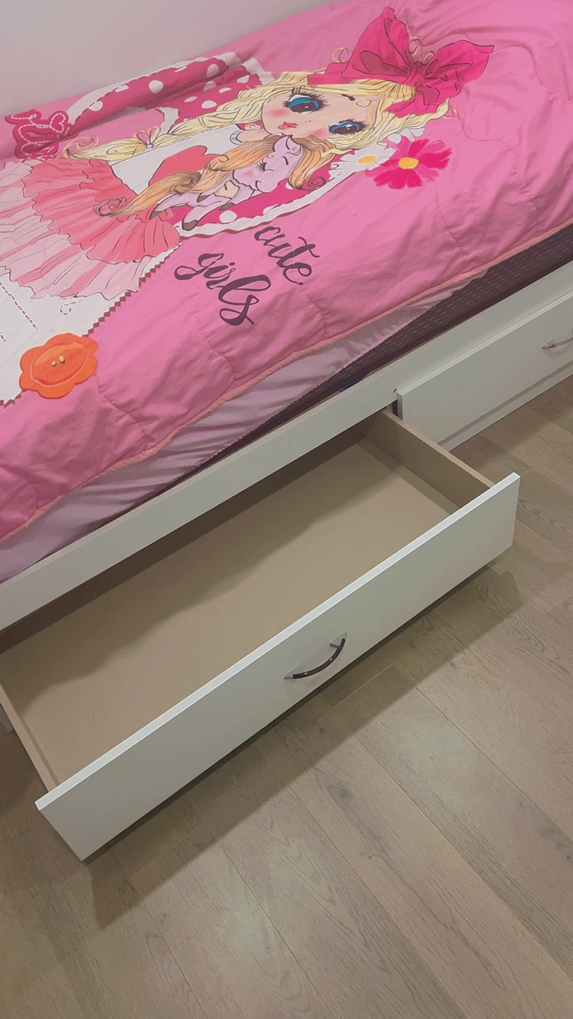 Kids Twin Bed Frame with Storage Drawers
