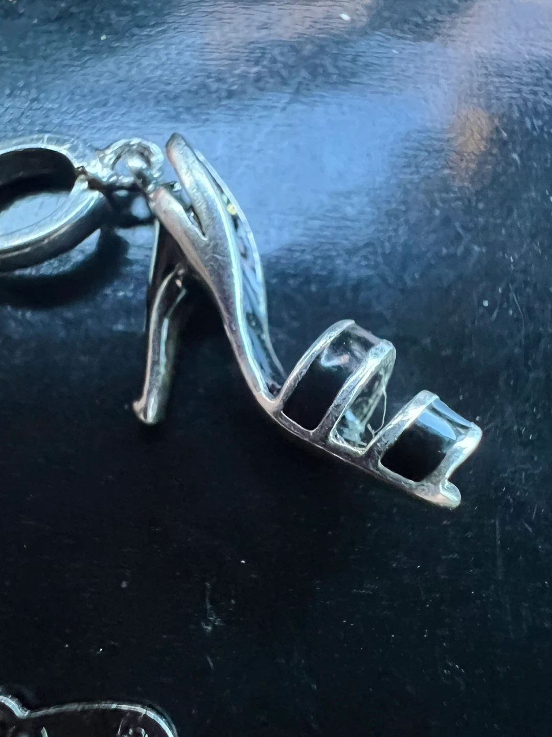 Sterling Silver High Heel Shoe Pendant Necklace S925
