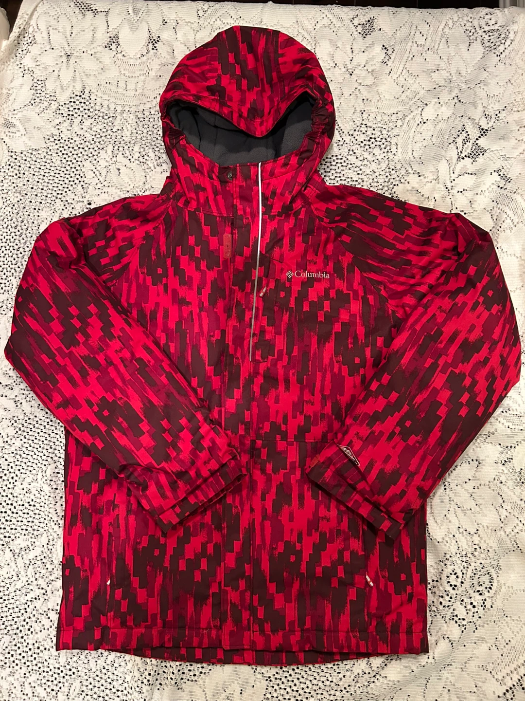 Columbia Omni-Heat Red Camo Jacket Girls Size L