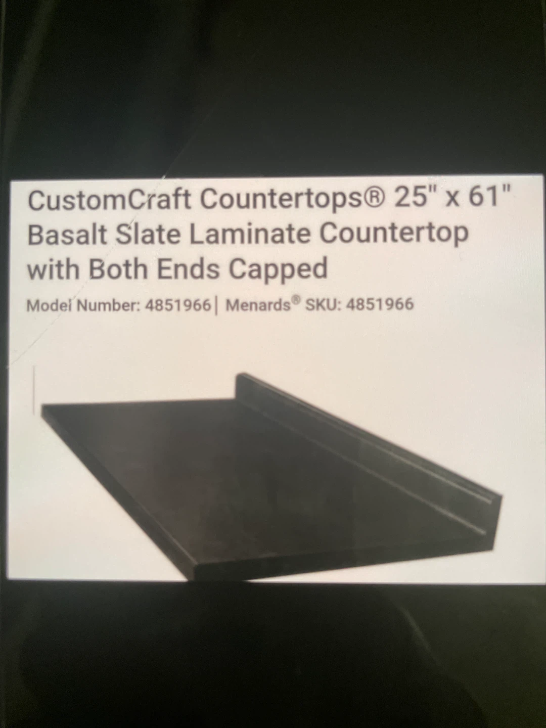 CustomCraft Basalt Slate Laminate Countertop 25" x 61"