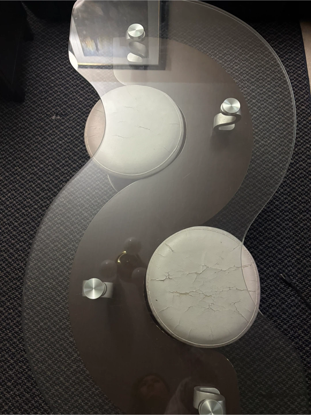 Coffee Table with White Round Stool