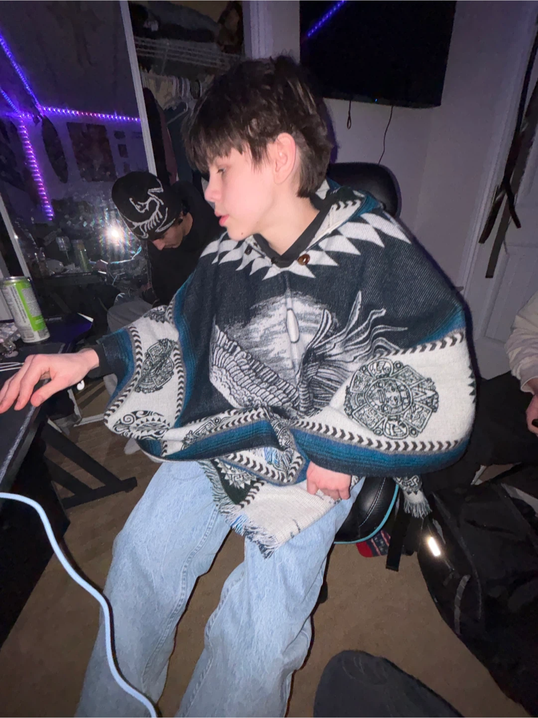 Tuff Ass Tribal Pattern Poncho