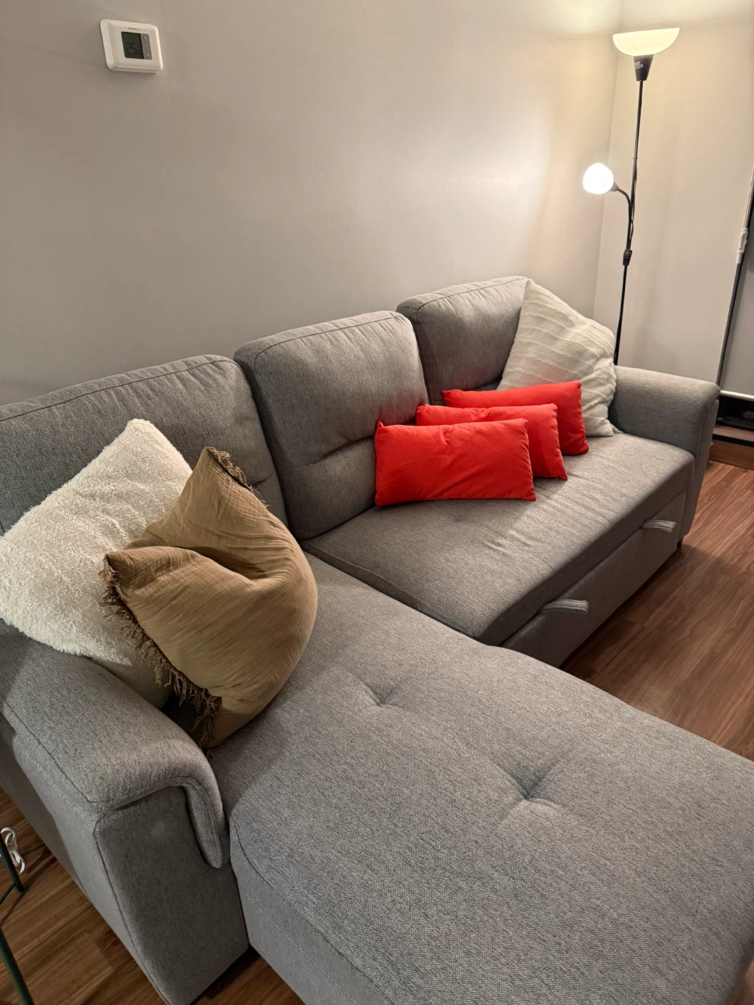 Grey Sectional Sofa Bed with Storage - photo 2
