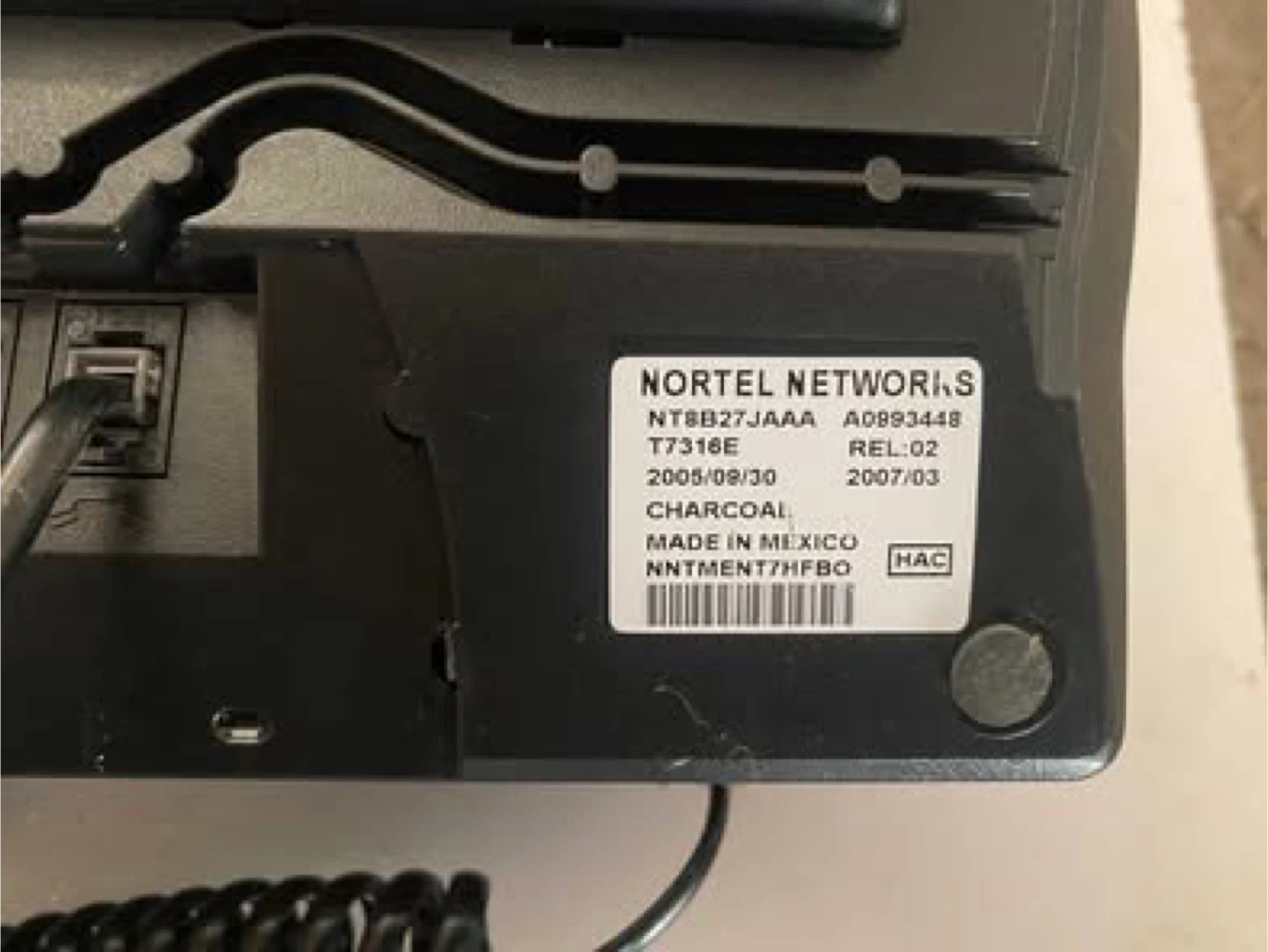 Nortel Networks Business Phone Charcoal - photo 2
