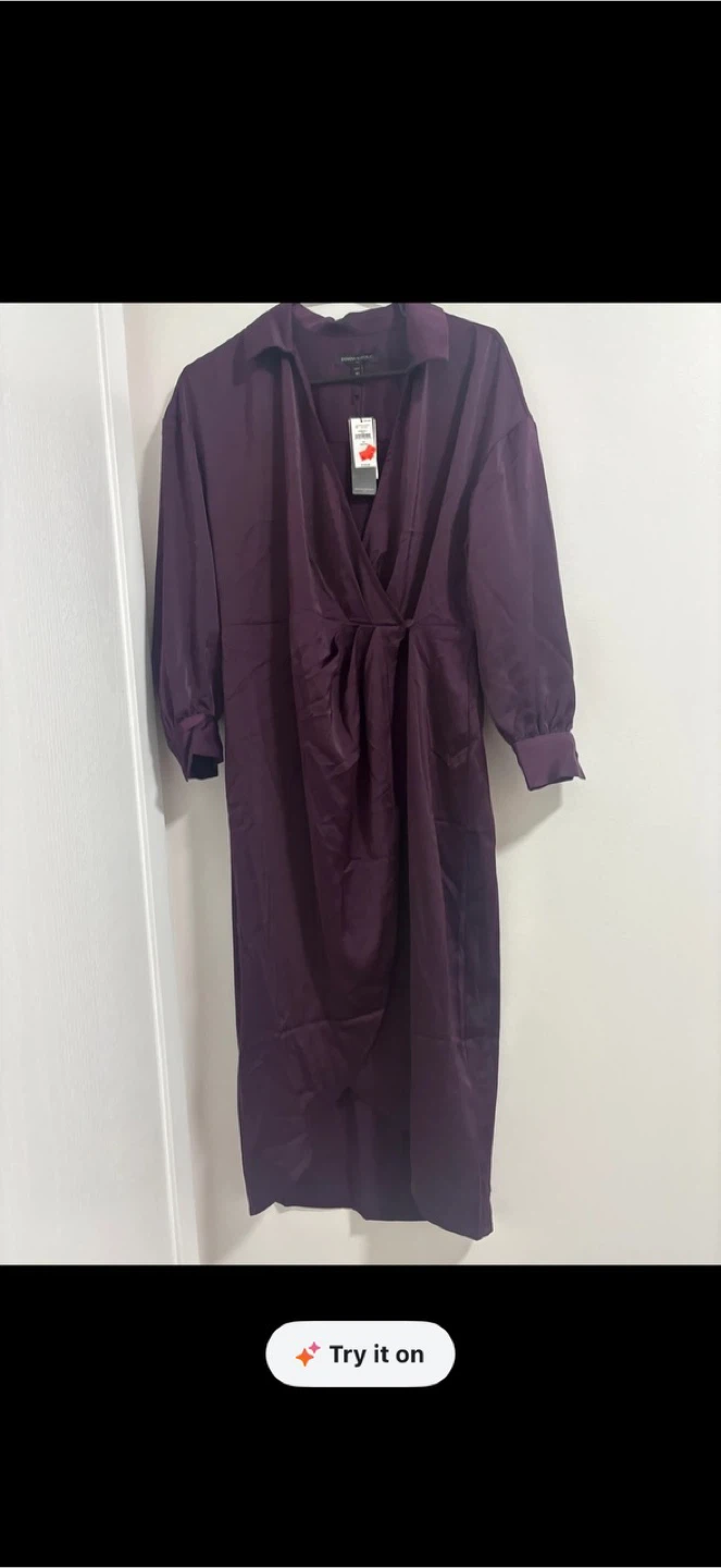 Banana Republic Purple Satin Wrap Dress - photo 2