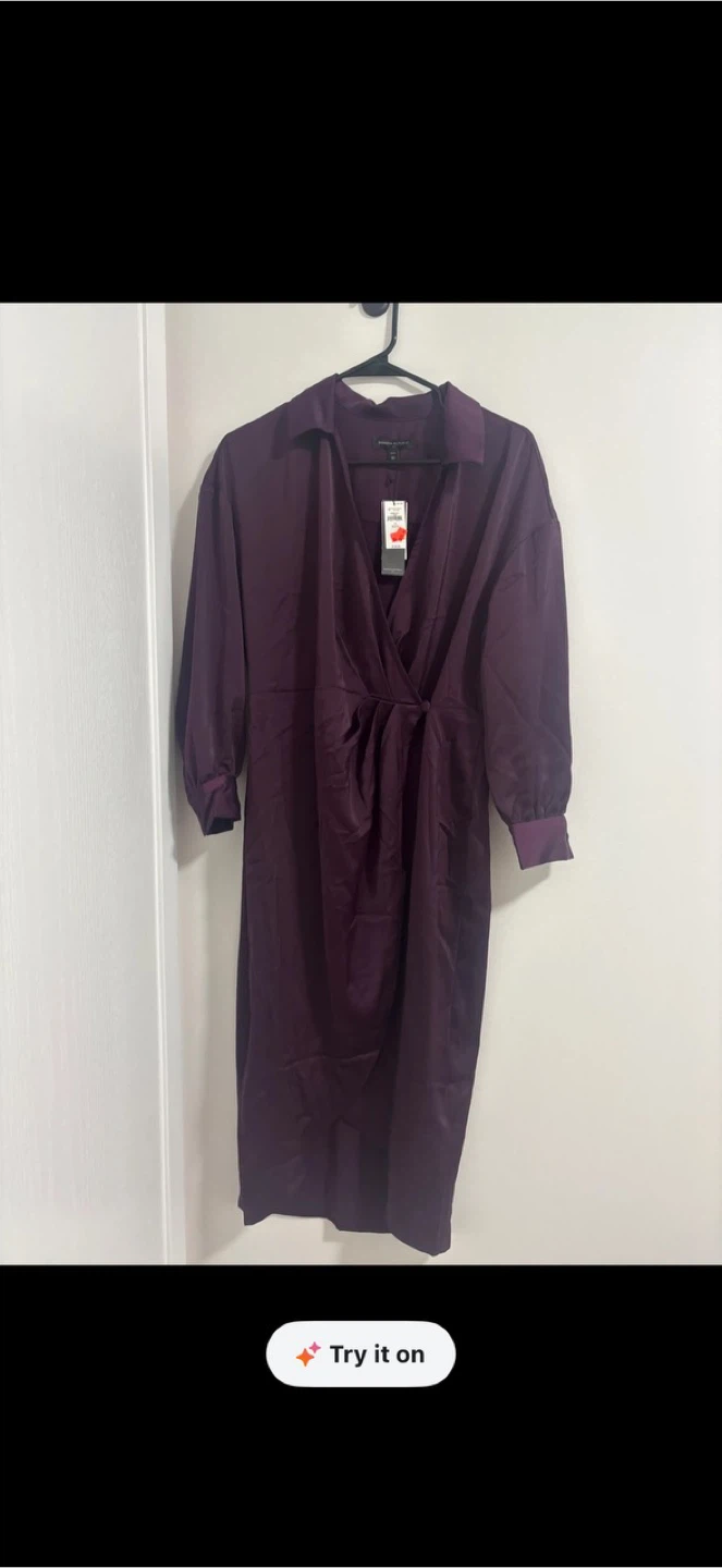 Banana Republic Purple Satin Wrap Dress - photo 3