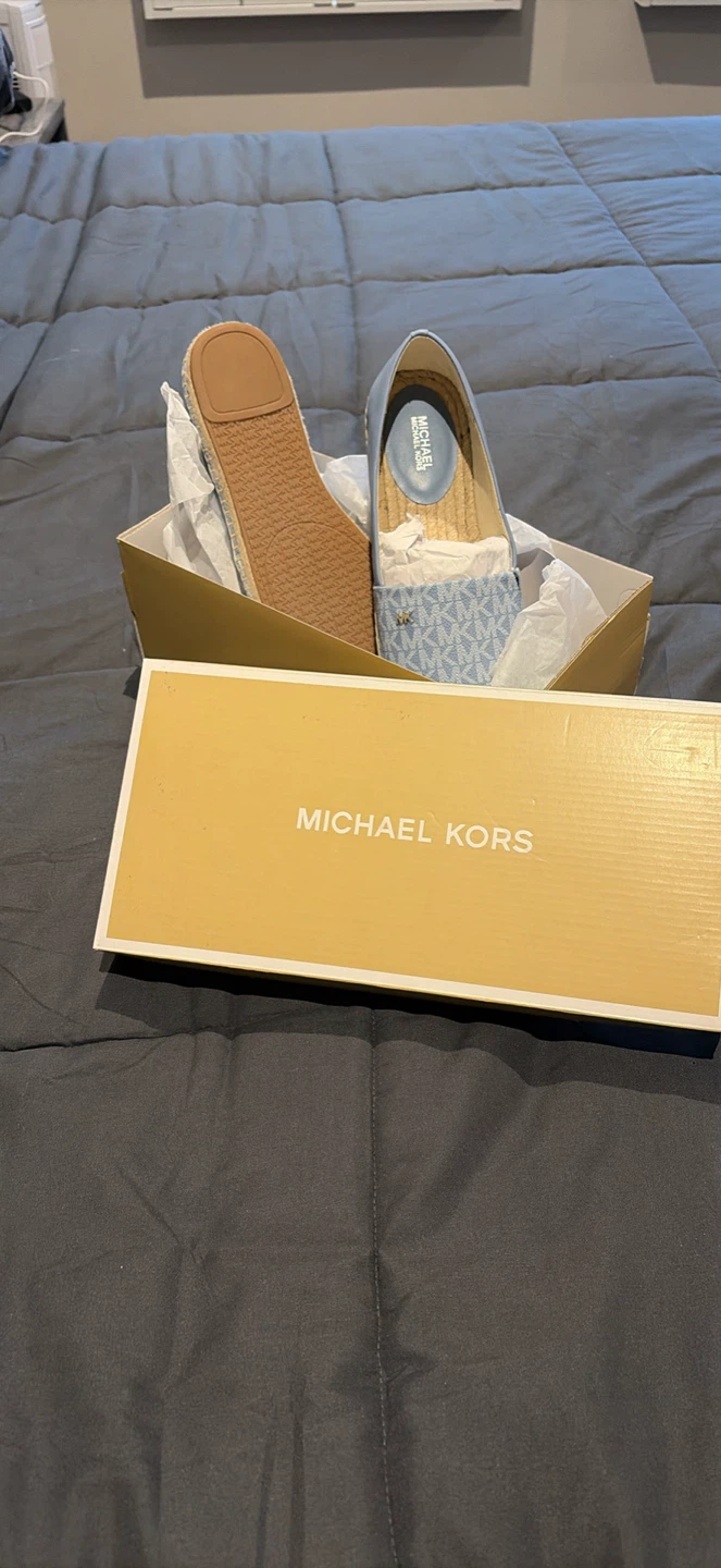 Michael Kors espadrille flats - light blue monogram
