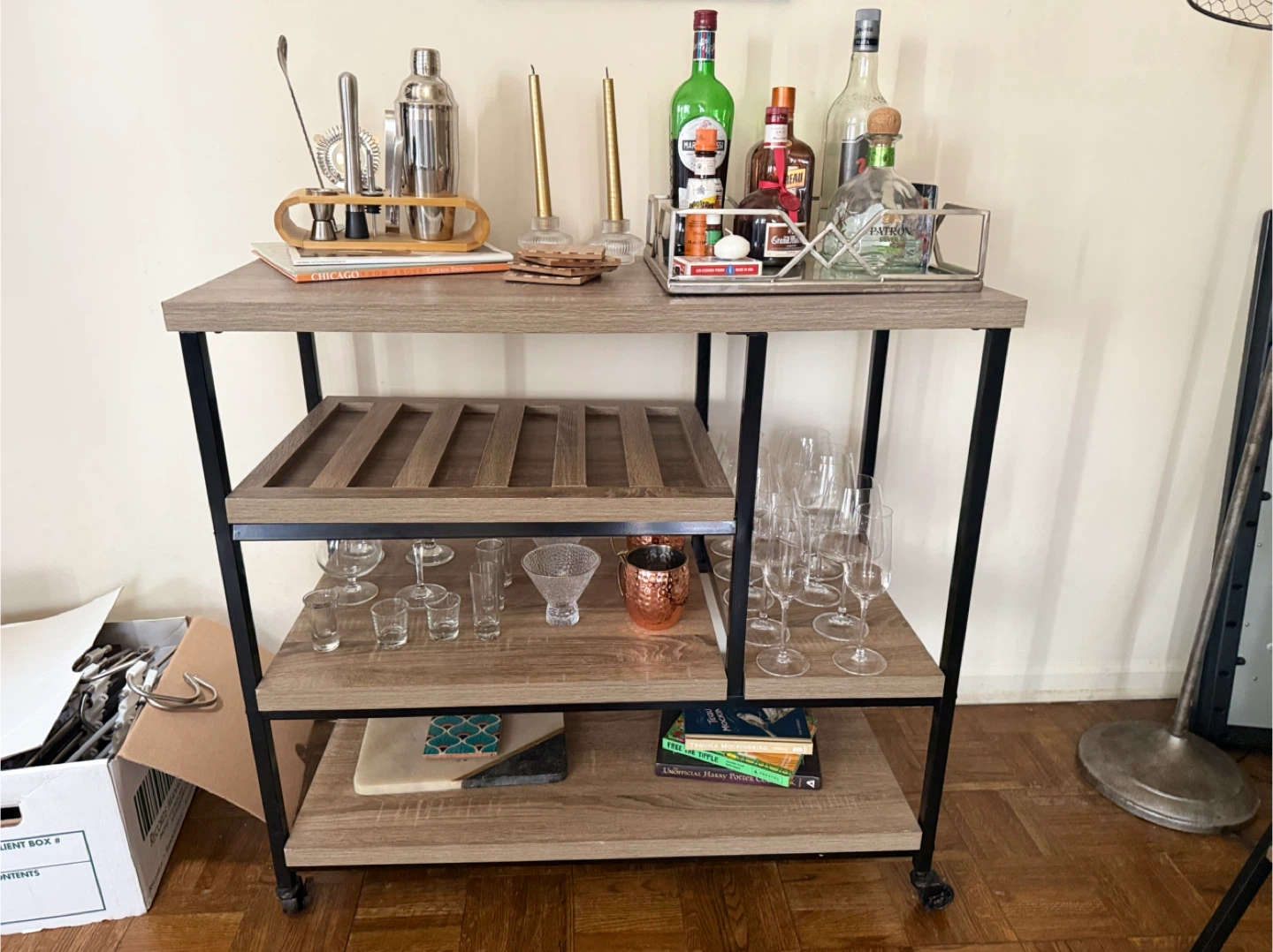 Wooden Bar Cart