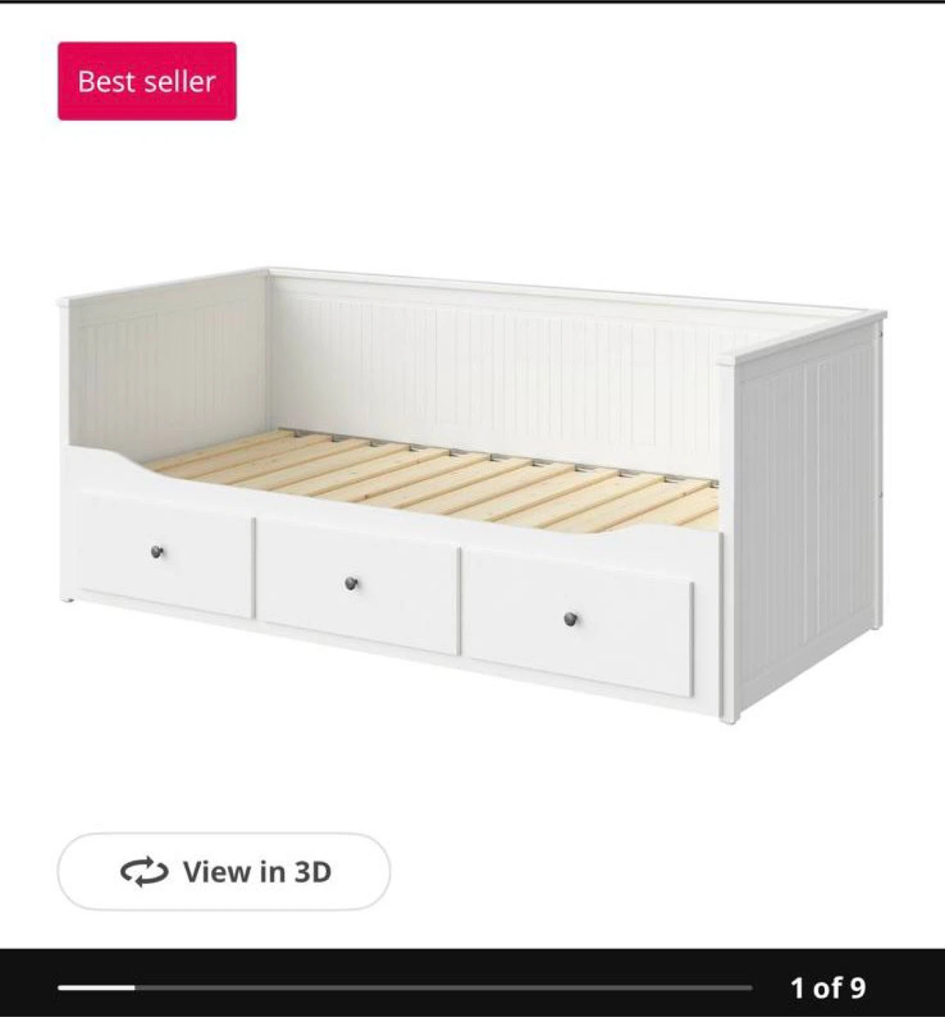 IKEA Daybed with 3 Drawers - White - photo 2
