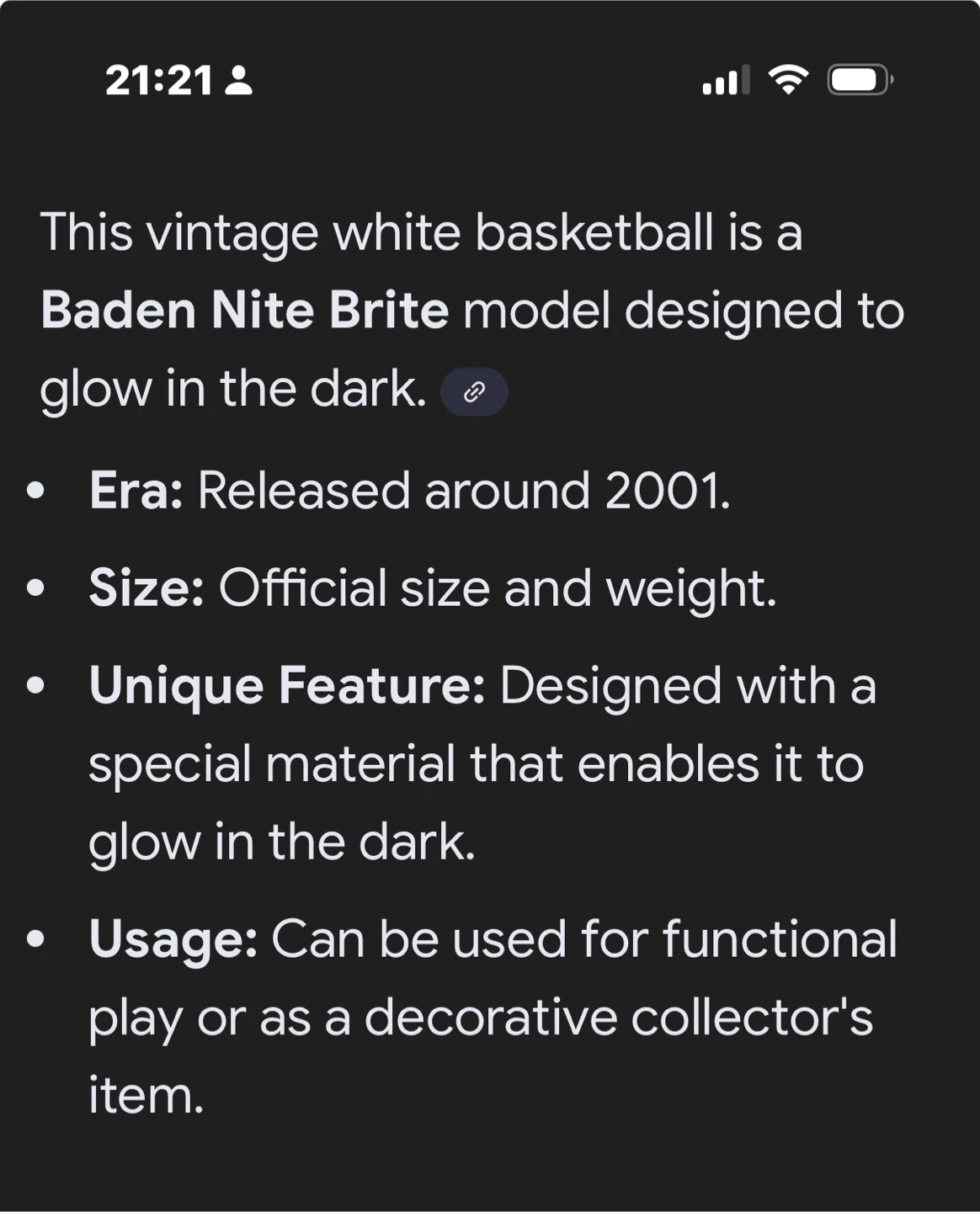 Vintage White Basketball - photo 4