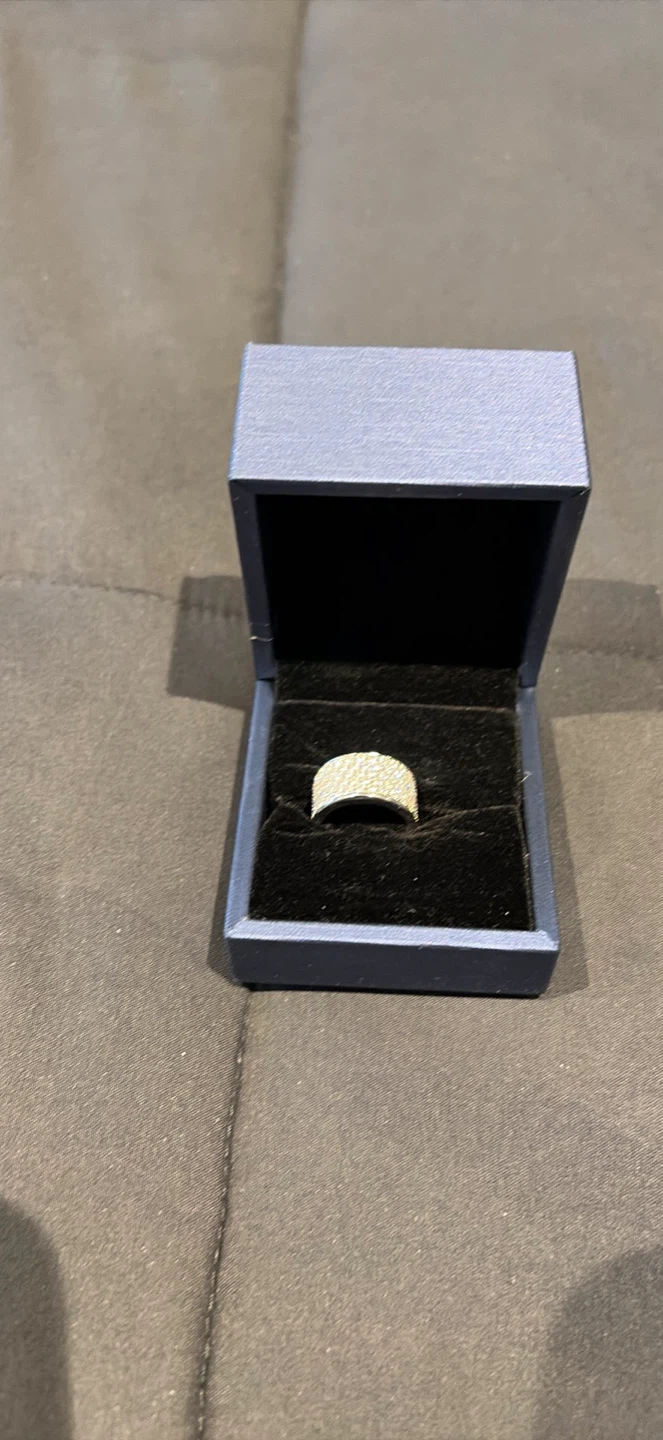 Sparkly White Sapphire Band Ring with Box