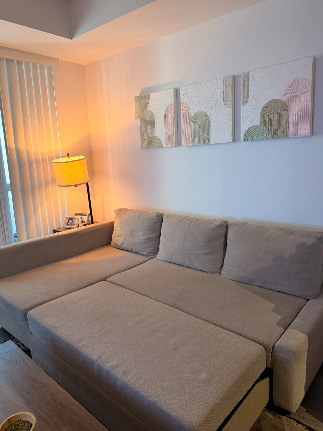 Beige Sectional Sofa Bed - photo 2