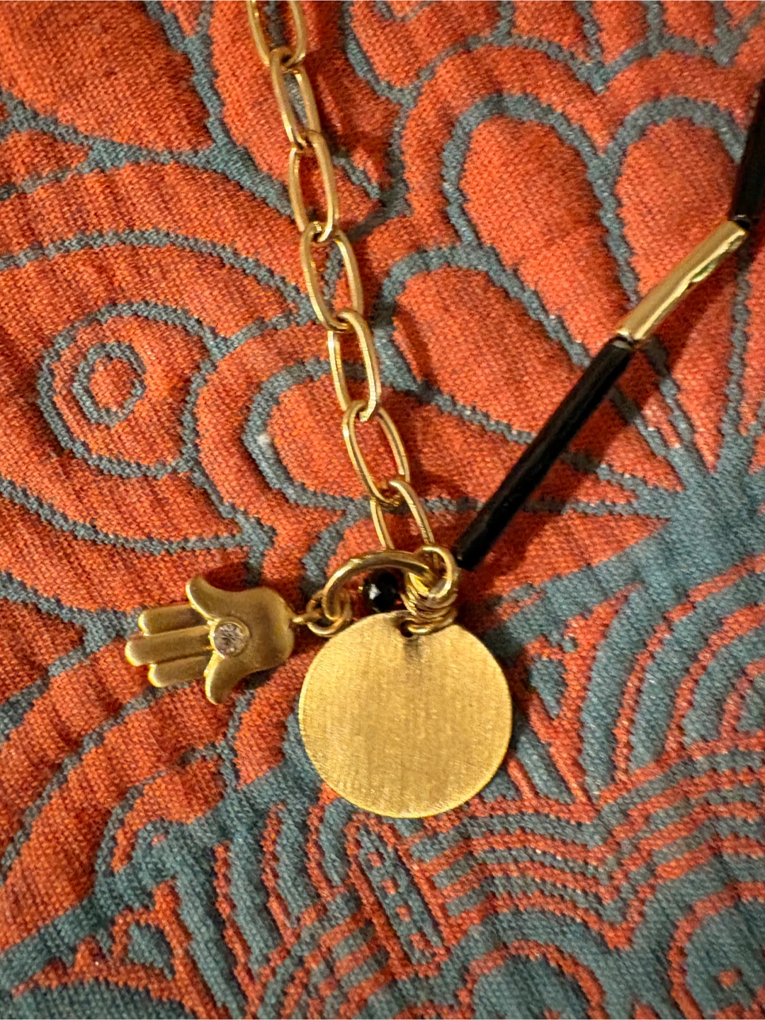 Parfois Gold Tone Hamsa Charm Necklace - photo 3