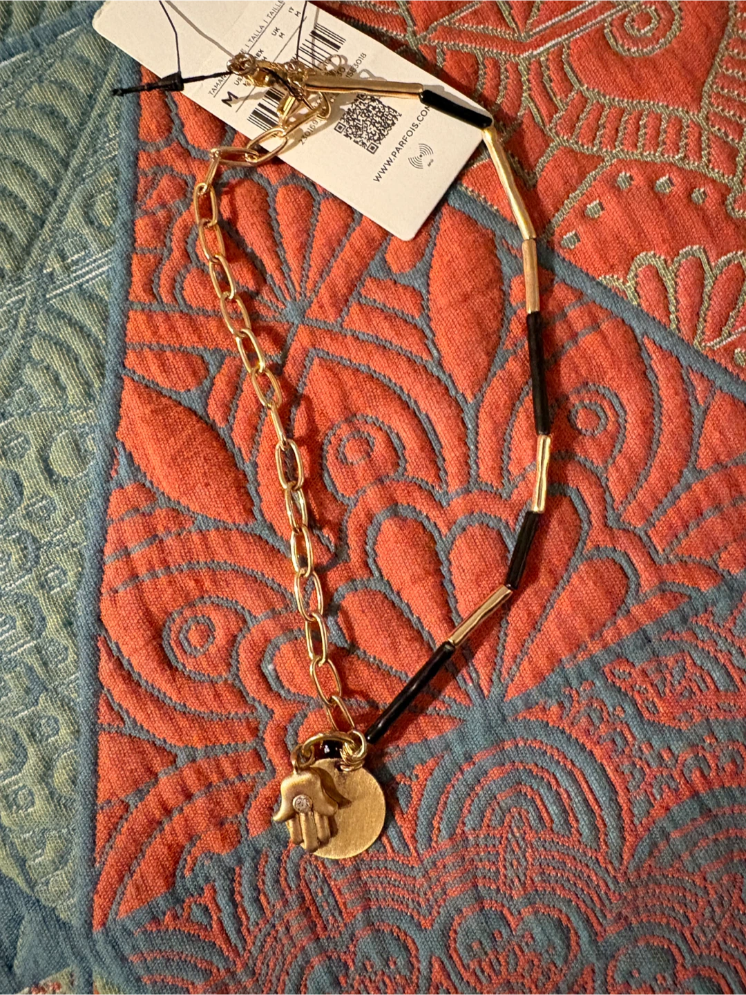 Parfois Gold Tone Hamsa Charm Necklace