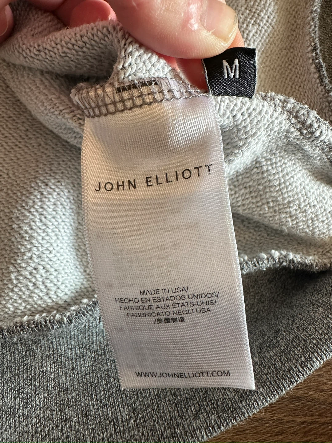 John Elliott Grey Hoodie -Size 2 (Medium) - photo 5
