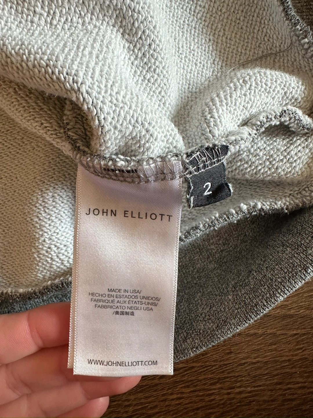John Elliott Grey Hoodie -Size 2 (Medium) - photo 4