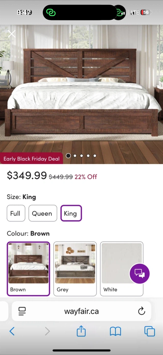 MOVING : NEED GONE ASAP❗️- Wayfair King Size Bed Frame - photo 4
