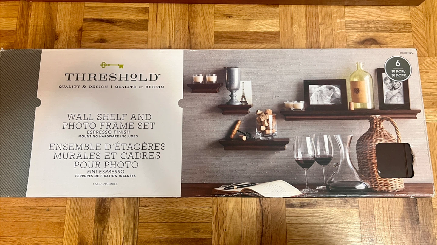 🥕Threshold Wall Shelf and Photo Frame Set - Espresso Finish